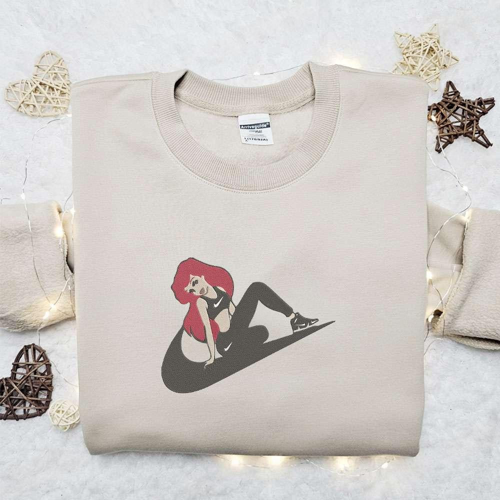Ariel x Nike Embroidered Sweatshirt The Little Mermaid Embroidered Shirt Best Gift Ideas For All Occasions