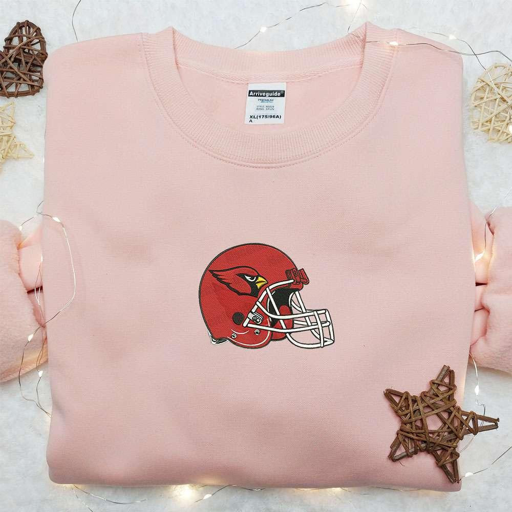 Arizona Cardinals Helmet Embroidered Shirt NFL Sports Embroidered Shirt Best Gift Idea