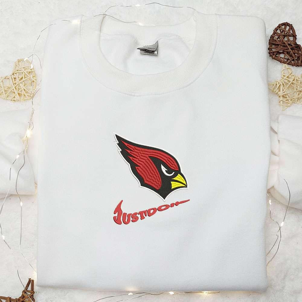 Arizona Cardinals Just Do It x Nike Swoosh Embroidered Shirt NFL Sports Embroidered Hoodie Best Gift Idea