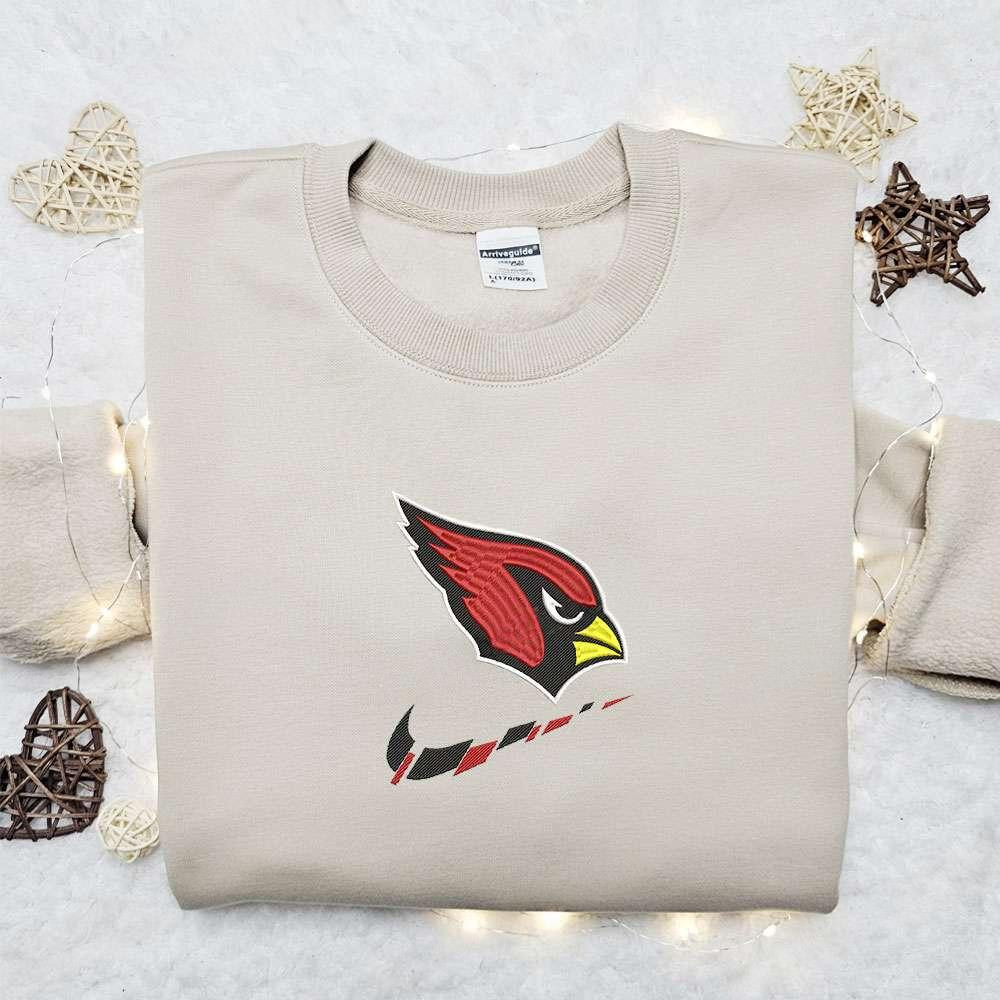 Arizona Cardinals x Nike Swoosh Embroidered Shirt NFL Sports Embroidered Hoodie Best Gift Idea