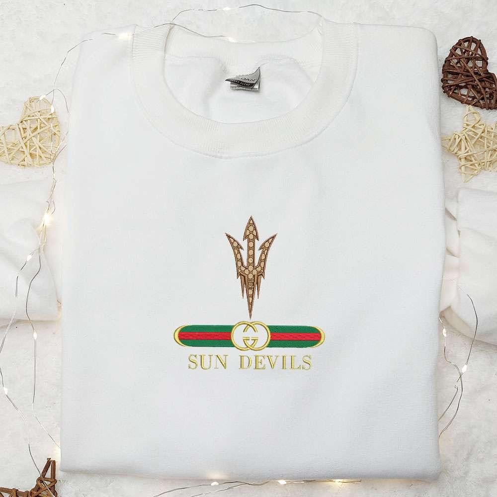 Arizona State Sun Devils x Gucci Embroidered Shirt NCAA Sports Embroidered Hoodie Best Gift Idea