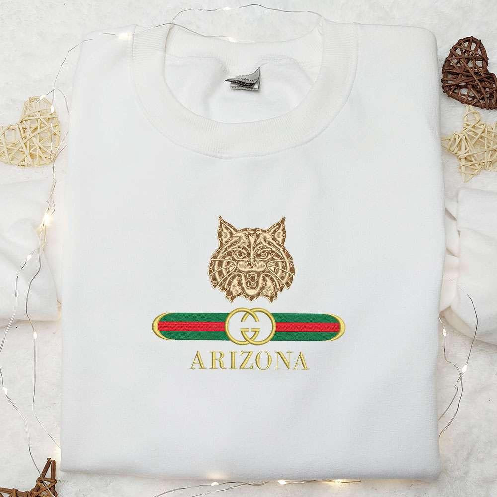 Arizona Wildcats x Gucci Embroidered Shirt NCAA Sports Embroidered Hoodie Best Gift Idea