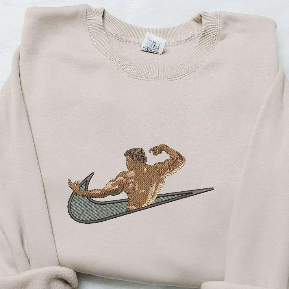 Arnold Schwarzenegger x Swoosh Embroidered Shirt Celebrity Embroidered T shirt Best Gift Ideas for Family