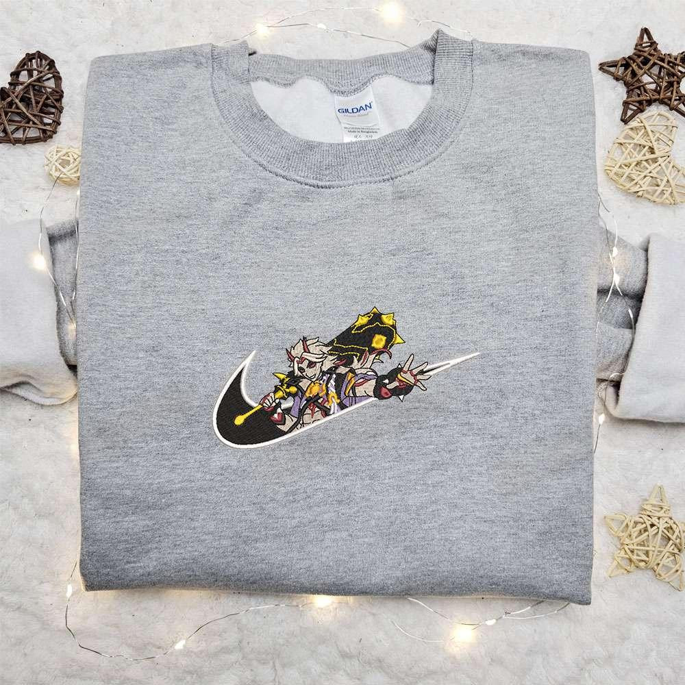 Arrataki Itto X Nike Swoosh Game Embroidered Sweatshirt Genshin Impact Embroidered Shirt Nike Inspi