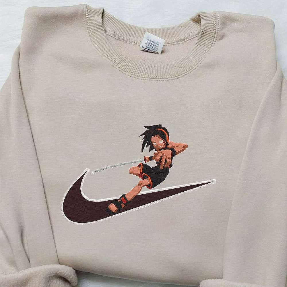 Asakura Yoh X Nike Swoosh Anime , Anime Embroidered T-shirt Sweatshirt Hoodie, Inspired Anime Movie, Best Gift for Anime Fans