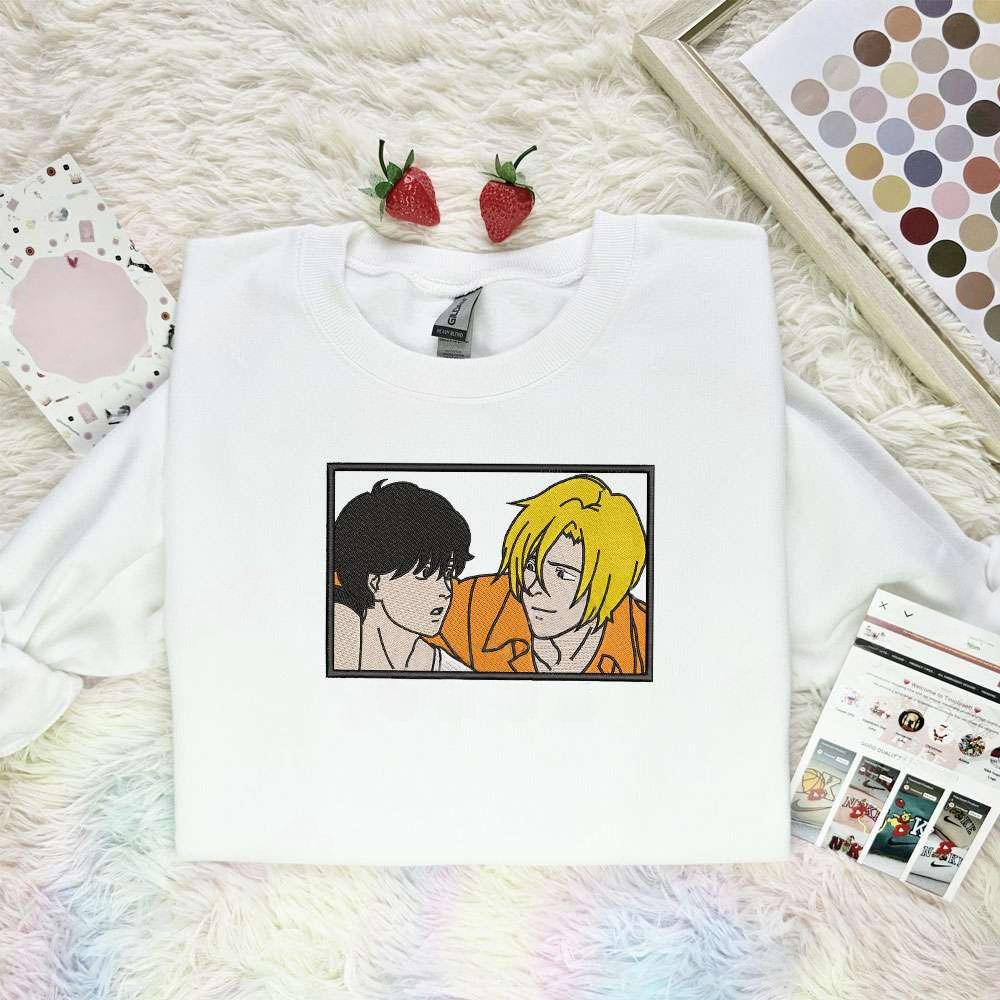 Ash And Eiji Banana Fish Anime , Anime Embroidered T-shirt Sweatshirt Hoodie, Inspired Anime Movie, Best Gift for Anime Fans