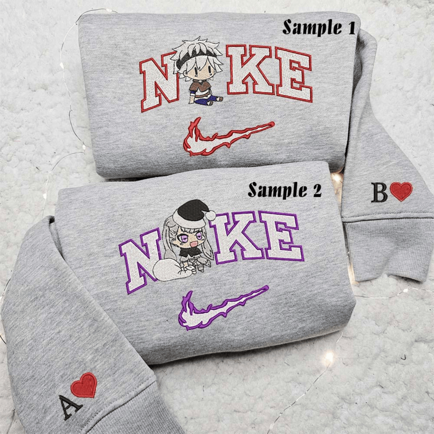 Asta And Noelle Silva Embroidered Couple Shirts, Best Gift for Anime Fans