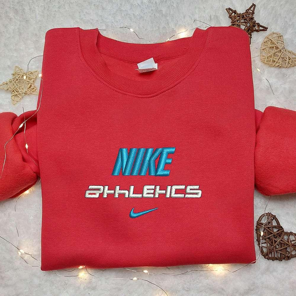 Athletics x Nike Embroidered Shirt Sports Embroidered Shirt Nike Inspired Embroidered Hoodie