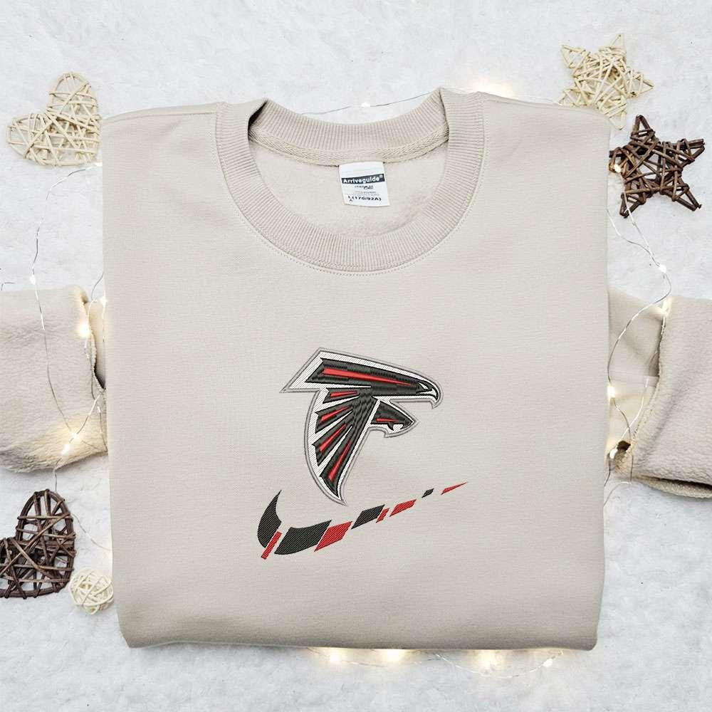 Atlanta Falcons x Nike Swoosh Embroidered Shirt NFL Sports Embroidered Hoodie Best Gift Idea