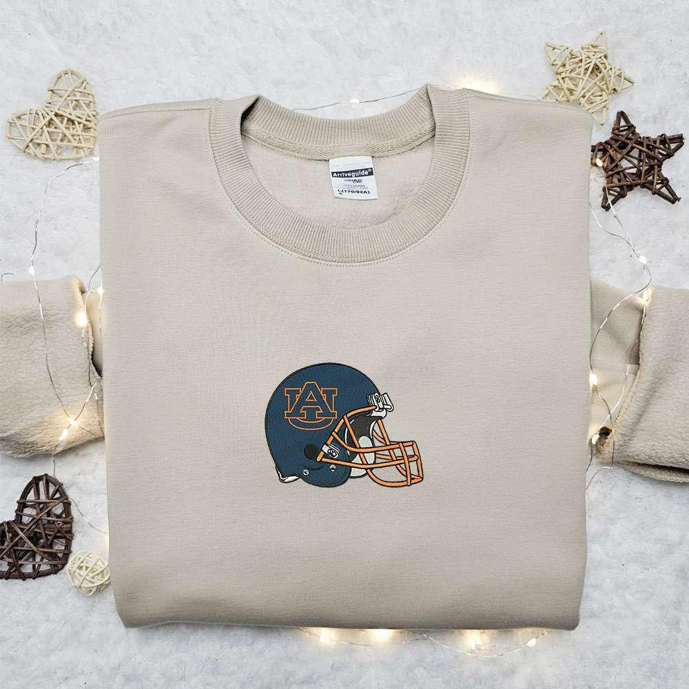 Auburn Tigers Helmet Embroidered Shirt NFL Sports Embroidered Shirt Best Gift Idea