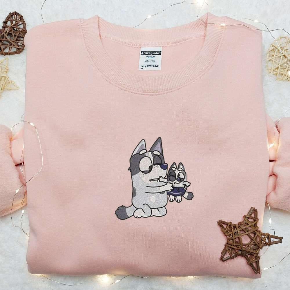 Aunt Trixie And Muffin Embroidered Shirt Bluey Cartoon Embroidered Hoodie Best Mothers Day Gift Idea