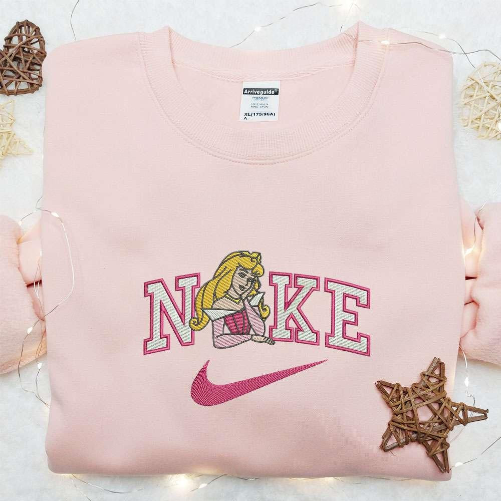 Aurora x Nike Embroidered Shirt Disney Princess Embroidered Hoodie Best Gift For Girls