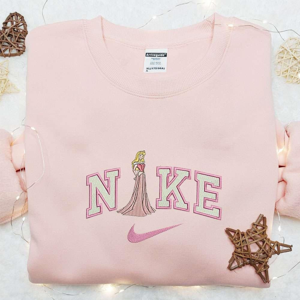 Aurora x Nike Embroidered Shirt Disney Princess Embroidered Hoodie Best Gift For Girls