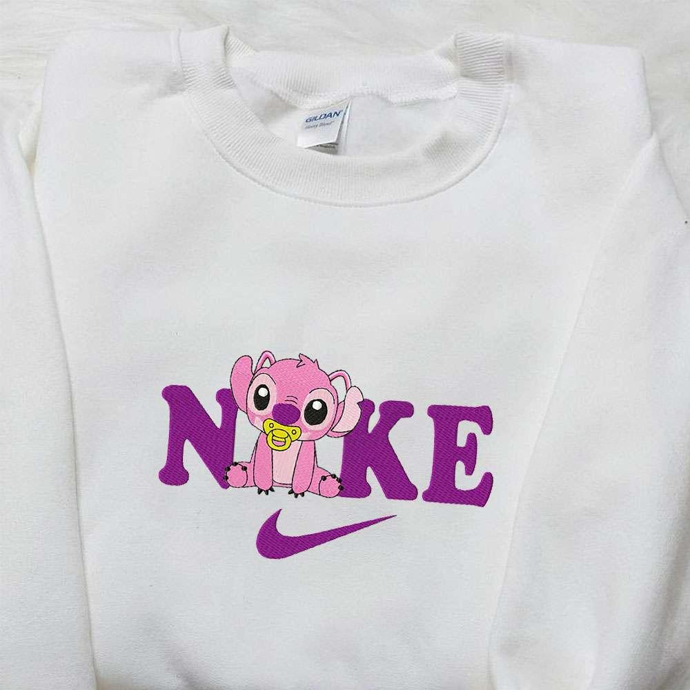 Baby Angel x Nike Cartoon Embroidered Sweatshirt Nike Inspired Embroidered Shirt Best Birthday Gift Ideas