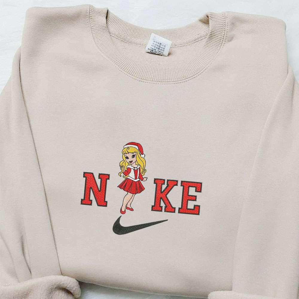 Baby Aurora Disney Christmas x Nike Embroidered Sweatshirt Cartoon Christmas Embroidered Shirt Best Christmas Gift Ideas