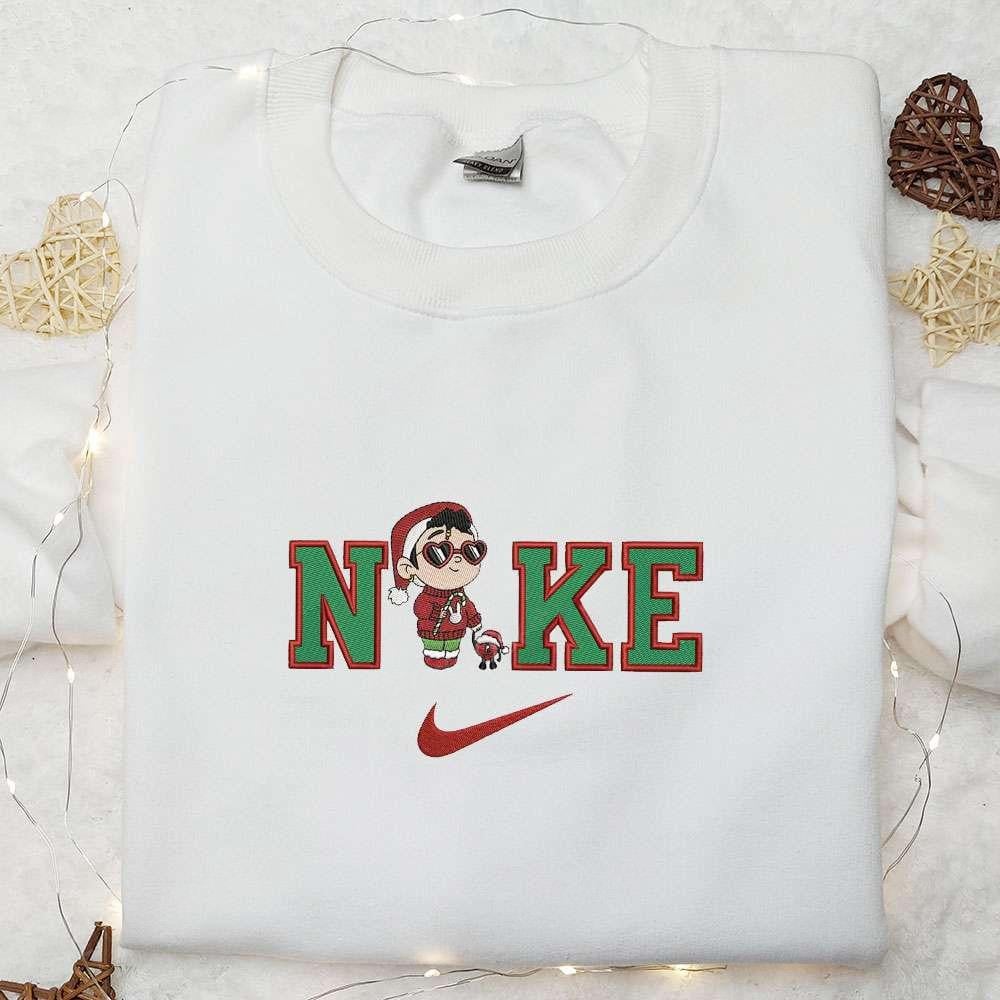 Baby Benito And Bad Bunny Xmas x Nike Embroidered Shirt Celebity Embroidered Hoodie Best Christmas Gifts For Family