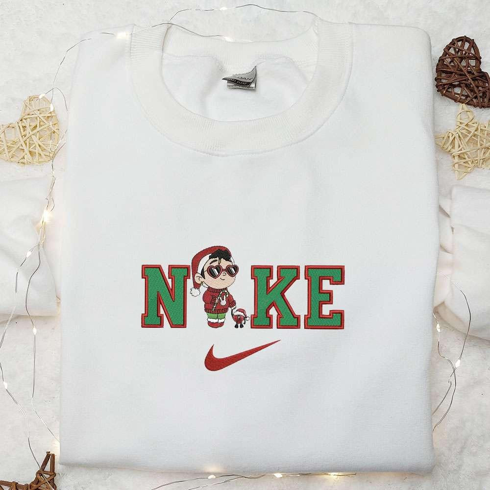 Baby Benito And Bad Bunny Xmas x Nike Embroidered Shirt Celebity Embroidered Hoodie Best Christmas Gifts For Family