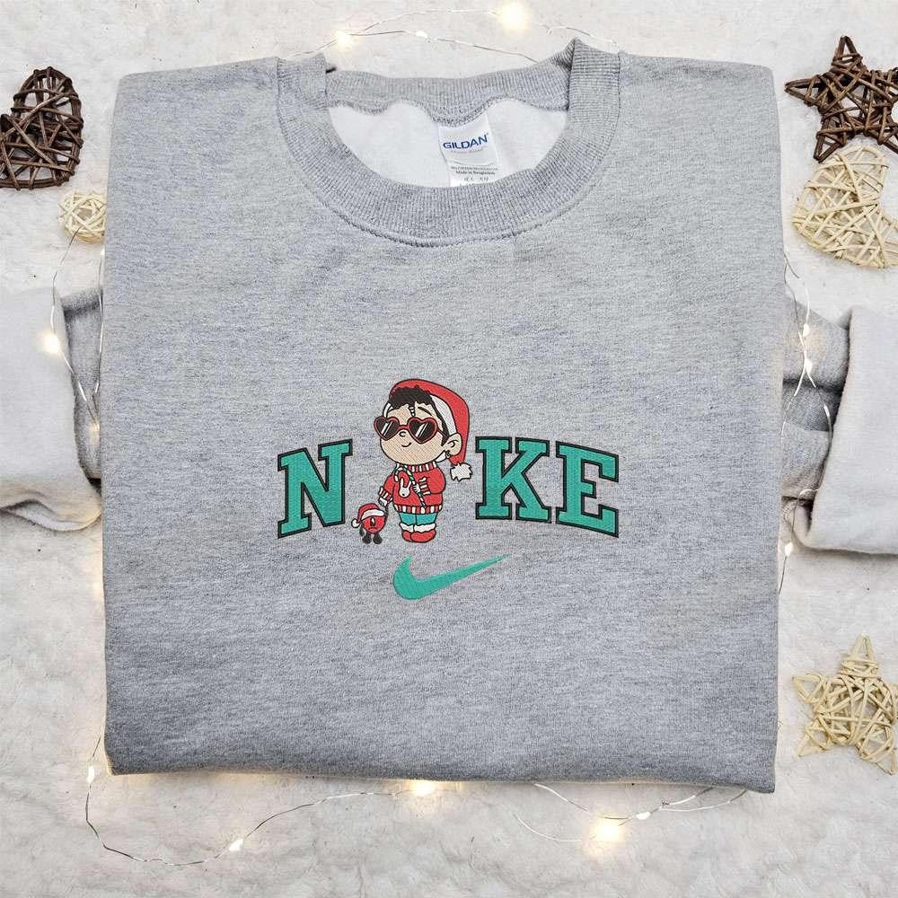 Baby Betino and Bad Bunny Christmas x Nike Embroidered Sweatshirt Christmas Embroidered Shirt Best Christmas Gift Ideas