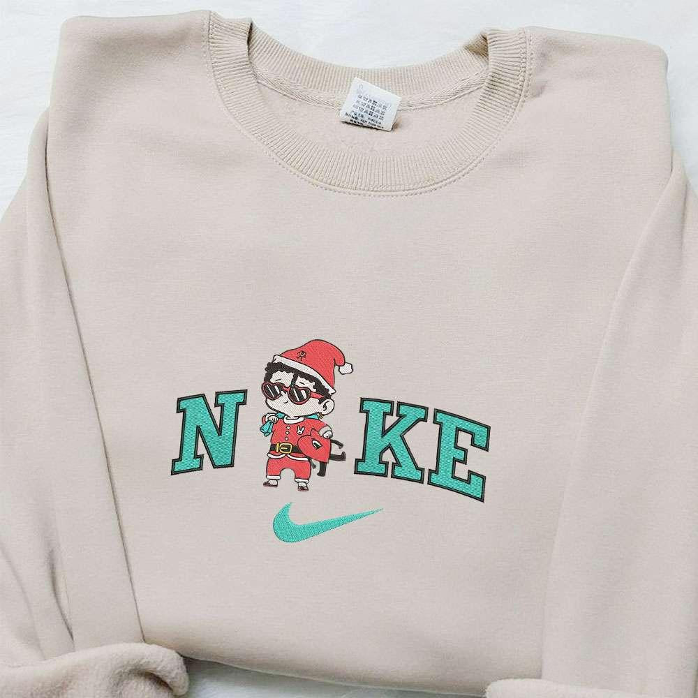 Baby Betino Santa and Bad Bunny Christmas x Nike Embroidered Sweatshirt Christmas Embroidered Shirt Best Christmas Gift Ideas