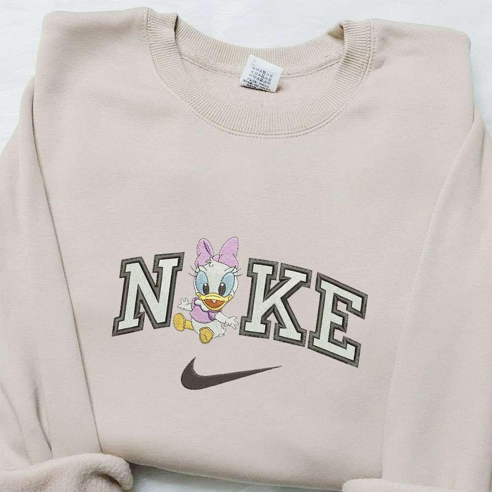 Baby Daisy Duck x Nike Cartoon Embroidered Shirt Disney Embroidered Shirt Nike Inspired Embroidered Shirt