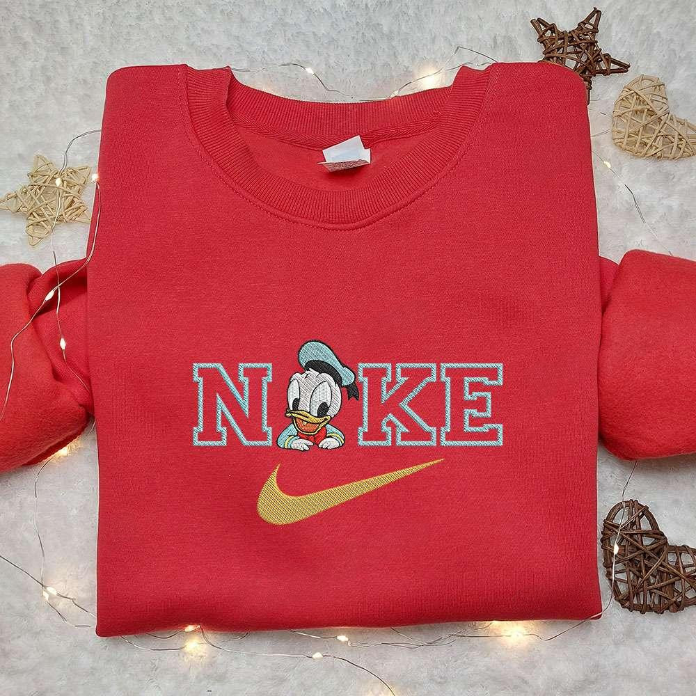 Baby Donald Duck x Nike Embroidered Hoodie Donald Duck Disney Embroidered Shirt Nike Inspired Embroidered Shirt