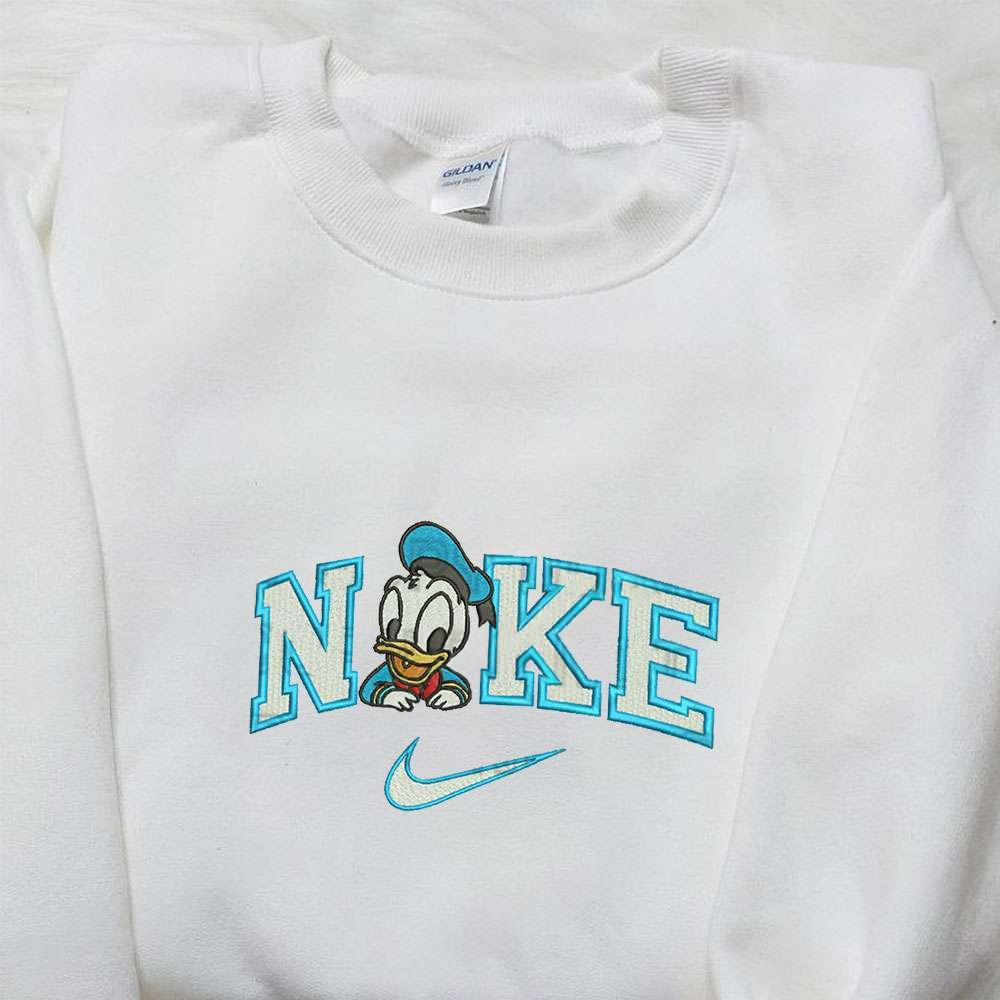Baby Donald Duck x Nike Embroidered Shirt Disney Characters Embroidered Hoodie Best Gift Idea