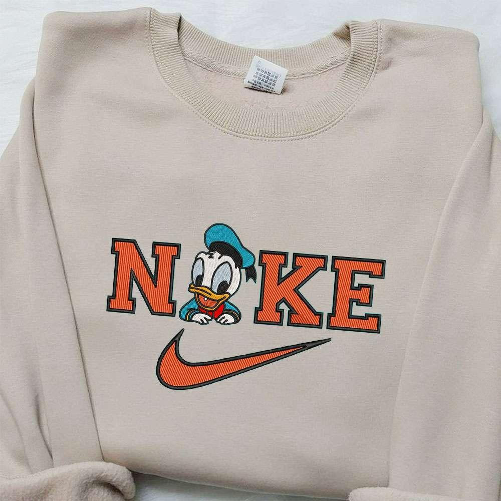 Baby Donald Duck x Nike Embroidered Sweatshirt Mickey Mouse Embroidered Shirt Nike Inspired Embroidered Shirt
