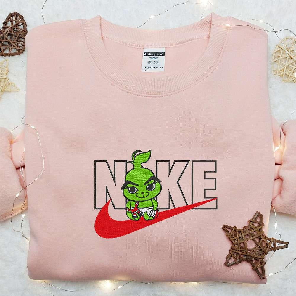 Baby Grinch x Nike Movie Embroidered Tshirt The Grinch Embroidered Shirt Nike Inspired Embroidered Shirt