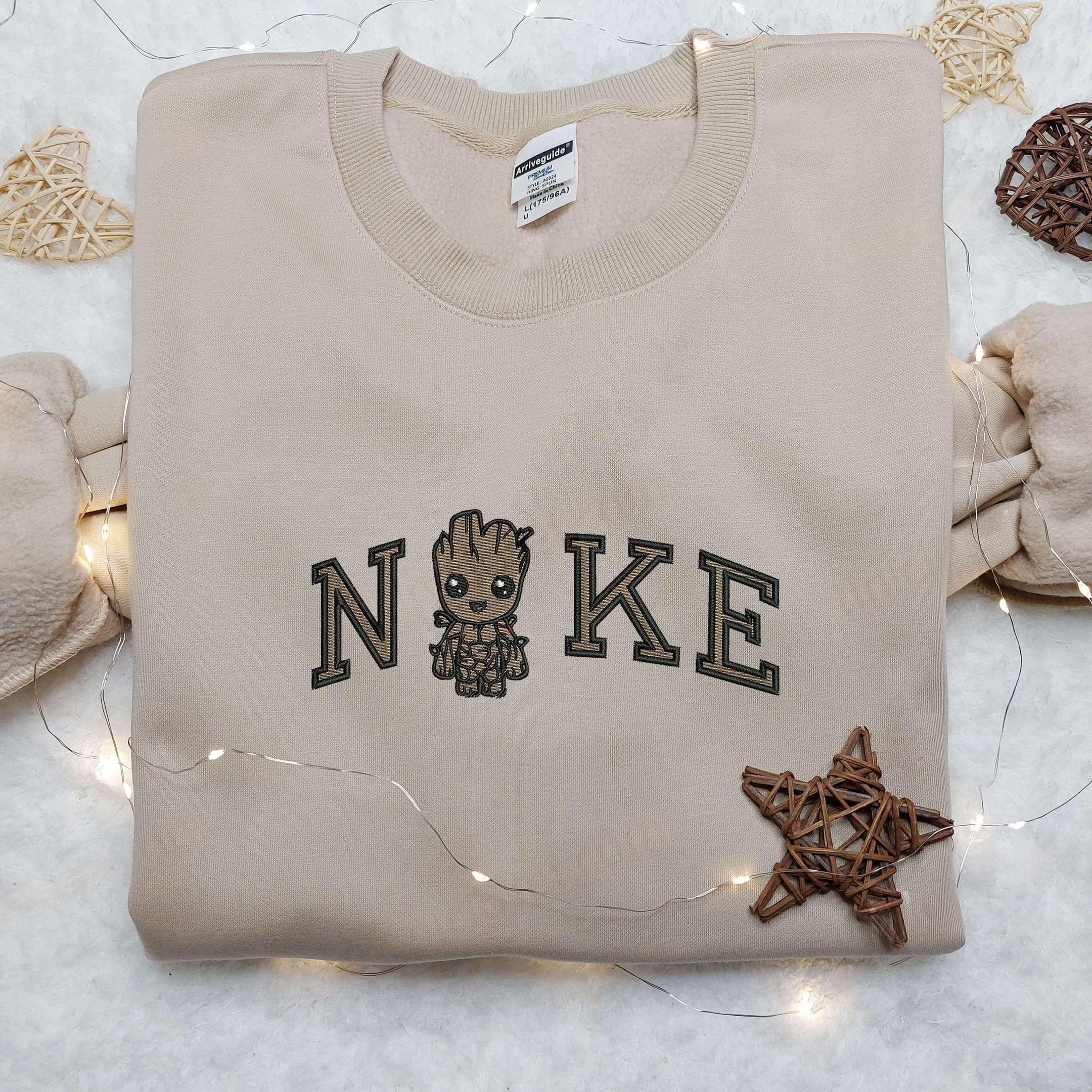 Baby Groot x Nike Embroidered Shirt Nike Embroidered Shirt Movie Marvel Embroidered Shirt