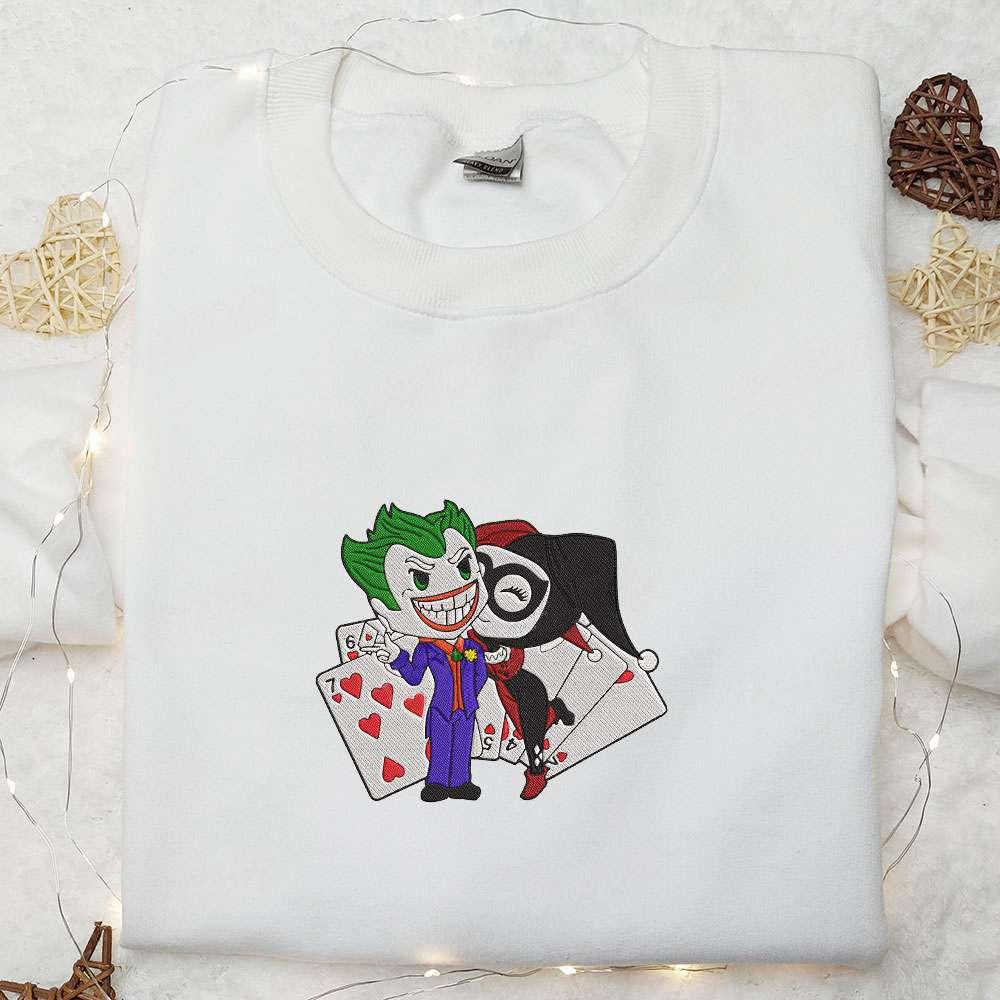 Baby Joker and Harley Quinn Embroidered Sweatshirt The Nightmare Before Christmas Embroidered Hoodie Best Halloween Gifts Ideas