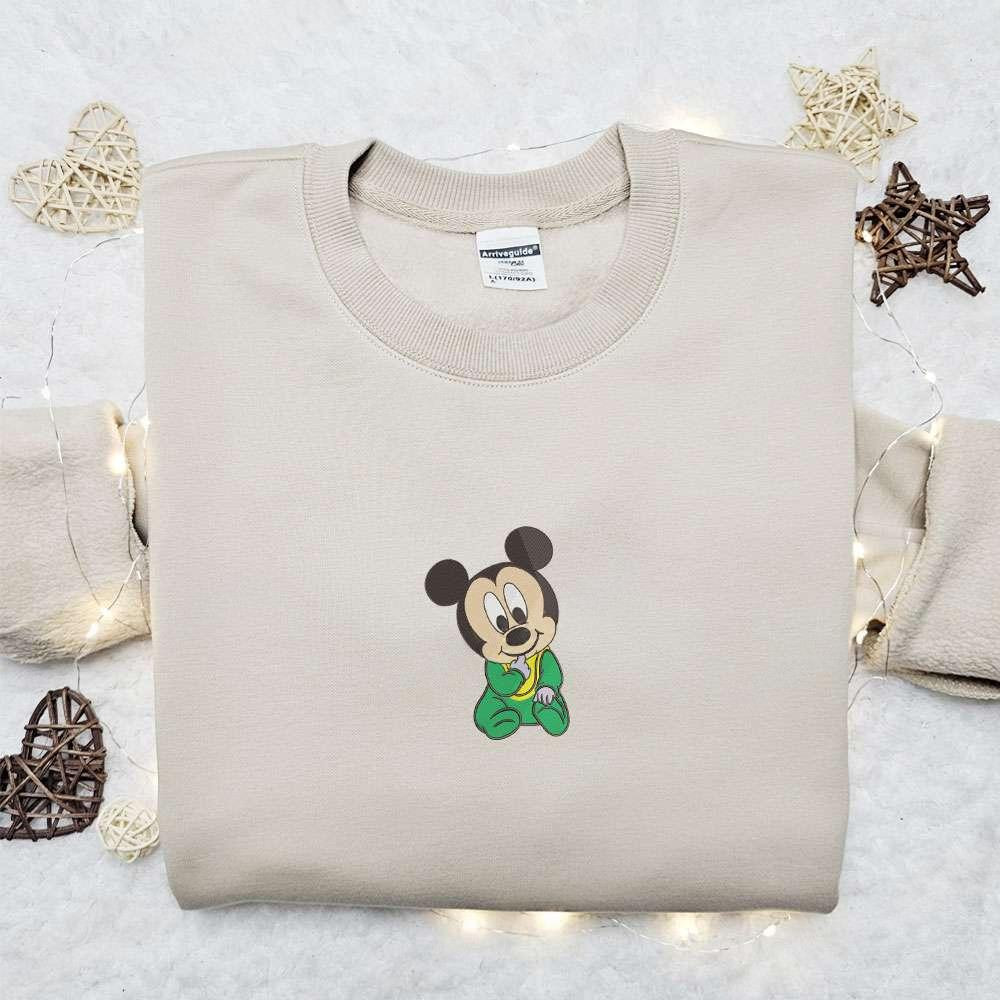 Baby Mickey Mouse Embroidered Shirt Disney Characters Embroidered Hoodie Best Gift Idea