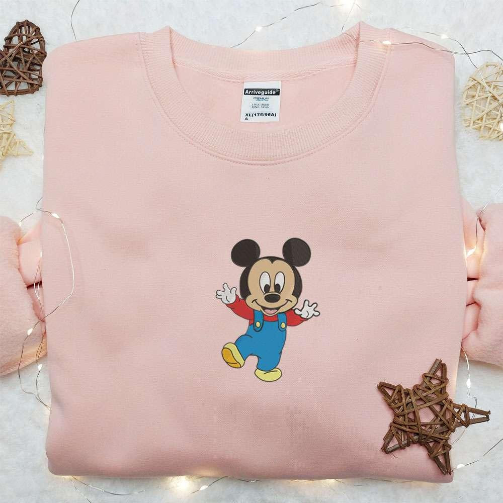 Baby Mickey Mouse Embroidered Shirt Disney Characters Embroidered Hoodie Best Gift Idea