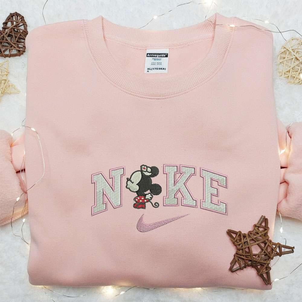 Baby Minnie x Nike Embroidered Shirt Disney Characters Embroidered Hoodie Nike Inspired Embroidered Sweatshirt