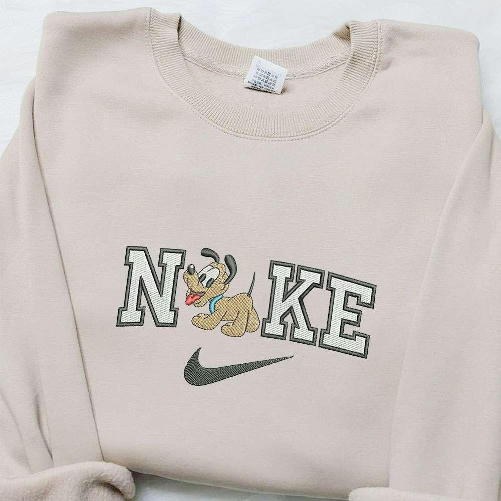 Baby Pluto x Nike Cartoon Embroidered Shirt Disney Characters Embroidered T shirt Best Gift Ideas for Family
