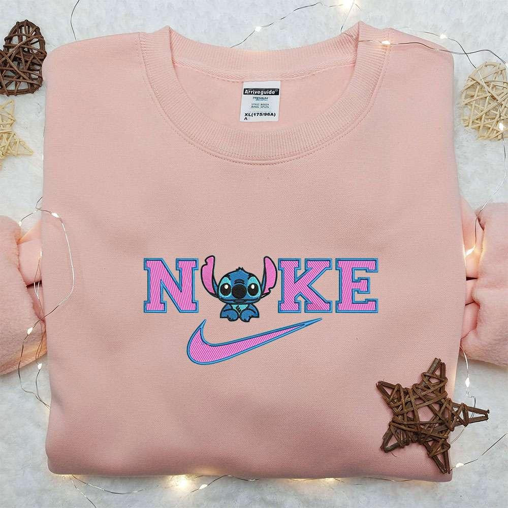 Baby Stitch x Nike Embroidered Sweatshirt Lilo and Stitch Embroidered Shirt Nike Inspired Embroidered Shirt