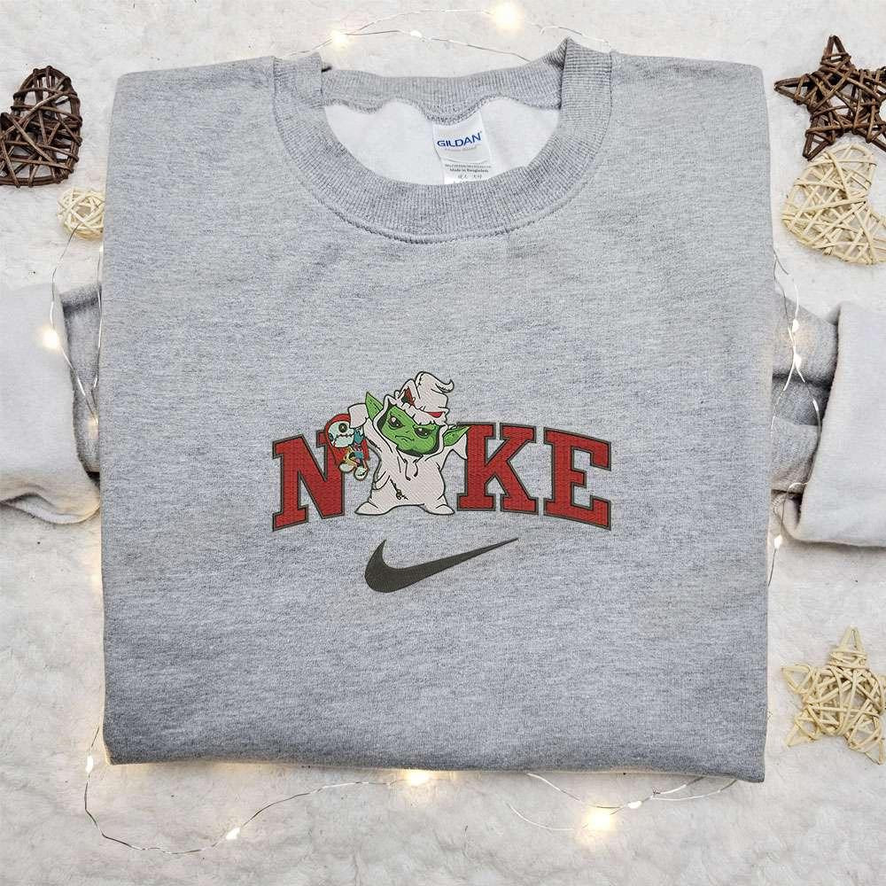 Baby Yoda Oogie Boogie Halloween x Nike Embroidered Sweatshirt Walt Disney Characters Embroidered Shirt Best Halloween Gift Ideas