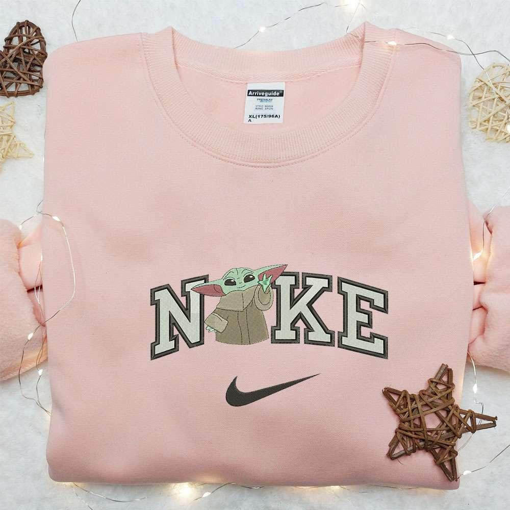 Baby Yoda x Nike Embroidered Shirt Star Wars Embroidered Shirt Nike Inspired Embroidered Shirt 1