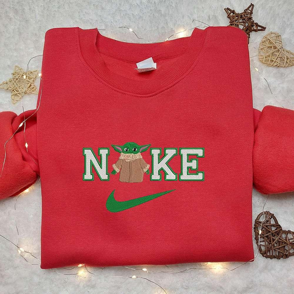 Baby Yoda x Nike Embroidered Shirt Star Wars Movie Embroidered Shirt Nike Inspired Embroidered Shirt