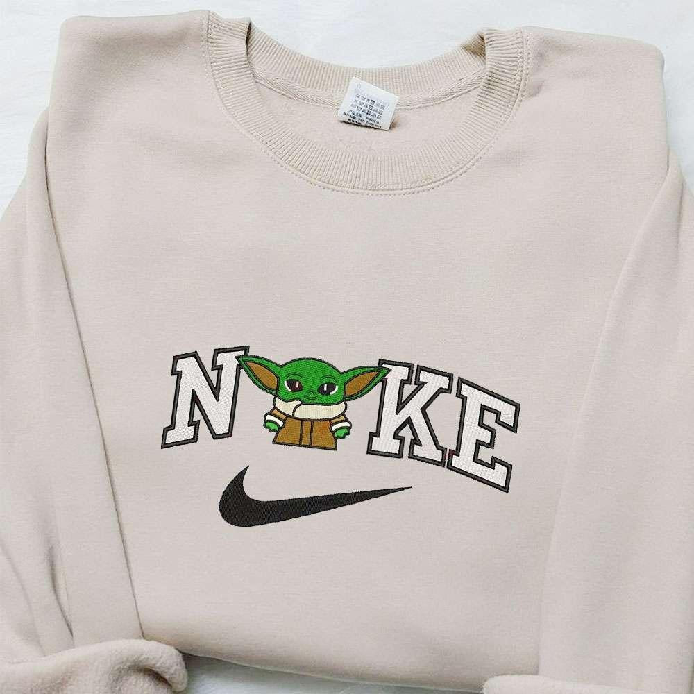 Baby Yoda x Nike Movie Embroidered Hoodie Star Wars Embroidered Shirt Nike Inspired Embroidered Shirt 2