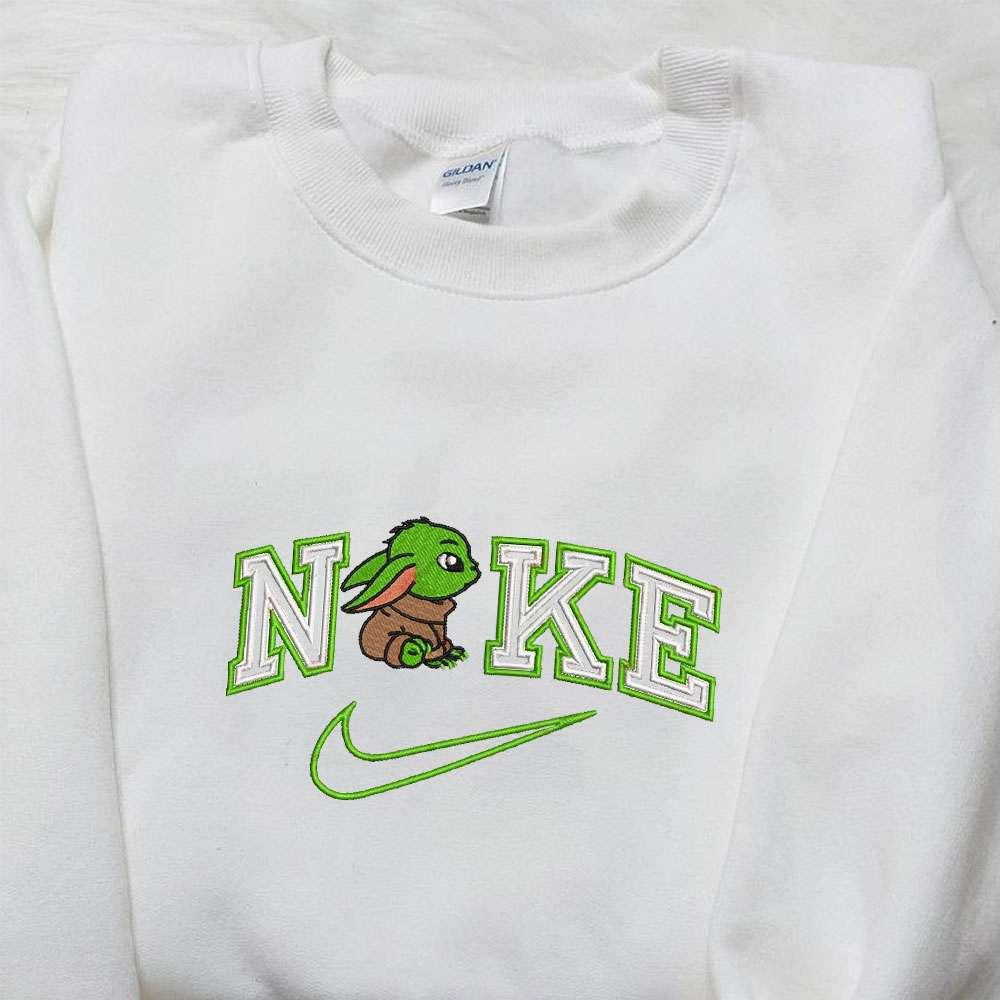 Baby Yoda x Nike Movie Embroidered Shirt Star Wars Embroidered Shirt Inspired Nike Embroidered Shirt 1