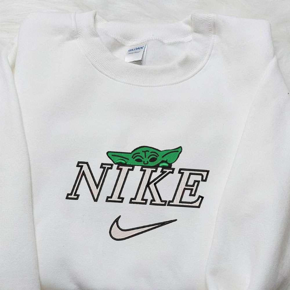 Baby Yoda x Nike Movie Embroidered Shirt Star Wars Embroidered Shirt Inspired Nike Embroidered Shirt