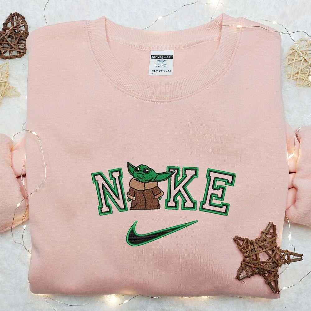 Baby Yoda x Nike Movie Embroidered Shirt Star Wars Embroidered Shirt Nike Inspired Embroidered Shirt