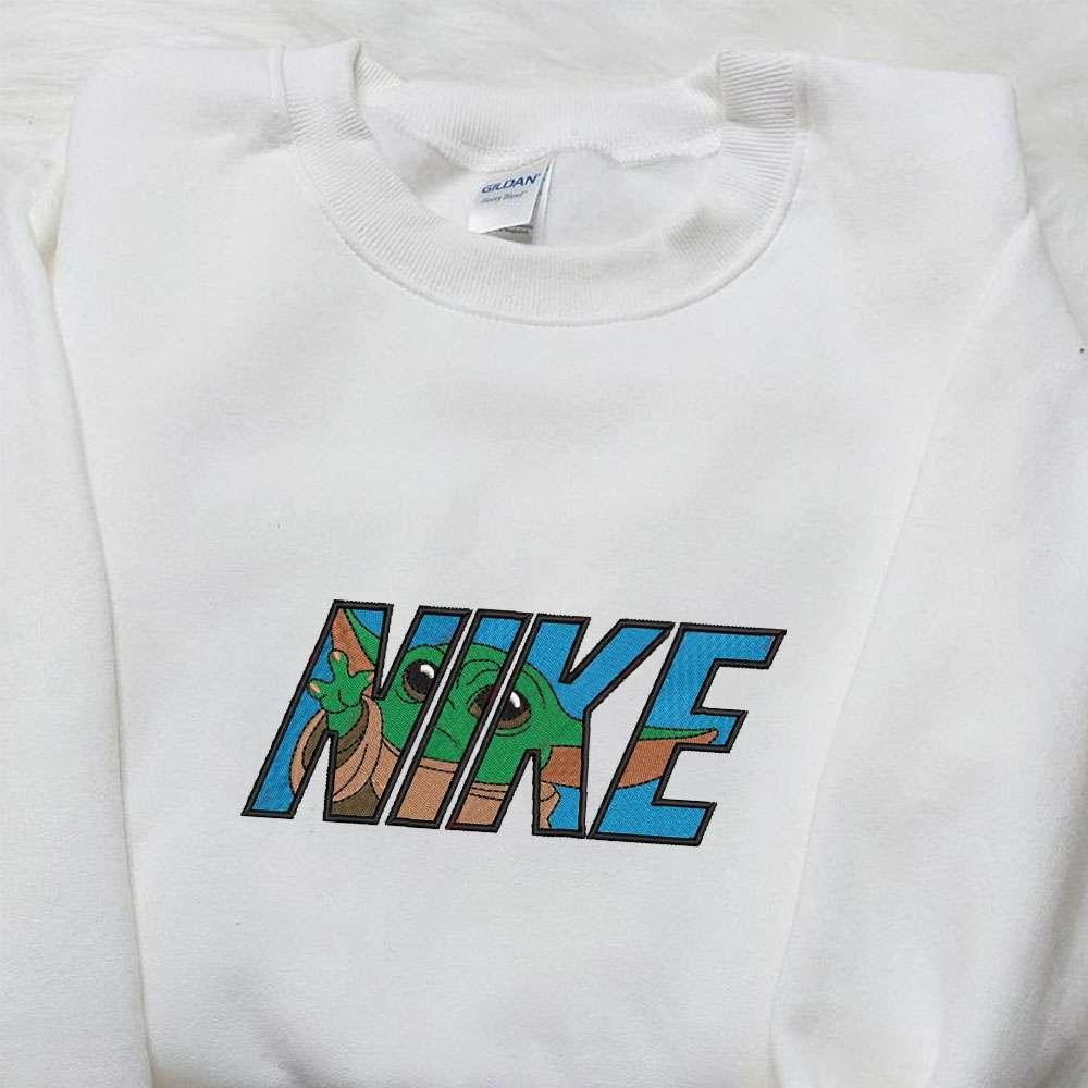 Baby Yoda x Nike Movie Embroidered Sweatshirt Star Wars Embroidered Shirt Nike Inspired Embroidered Shirt