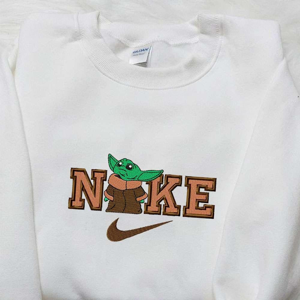 Baby Yoda x Nike Movie Embroidered Tshirt Nike Inspired Embroidered Shirt Best Gift for Family