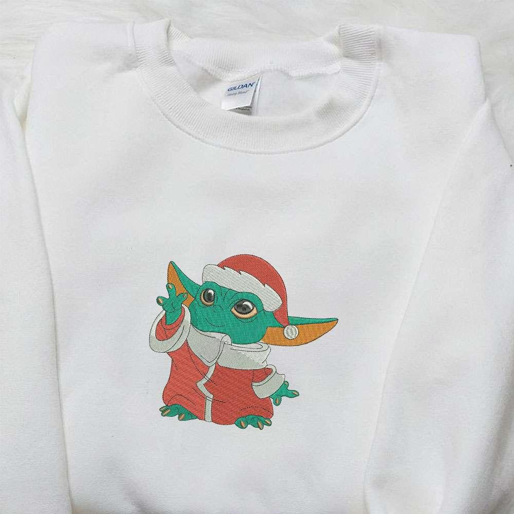 Baby Yoda Xmas Embroidered Shirt Christmas Embroidered Hoodie Best Gifts For Family