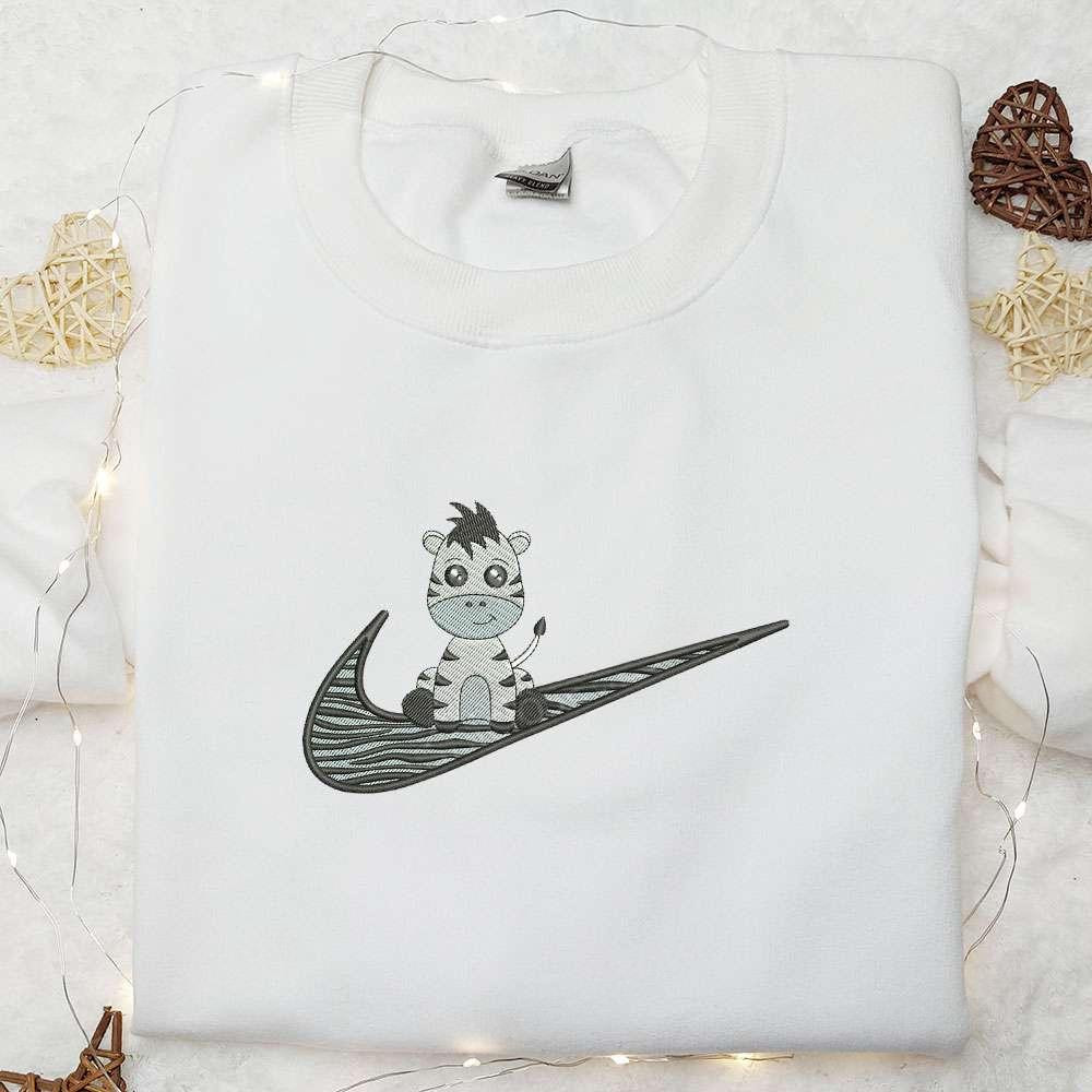 Baby Zebra Cartoon Embroidered Shirt, Animal Lover, Best Gift For Family