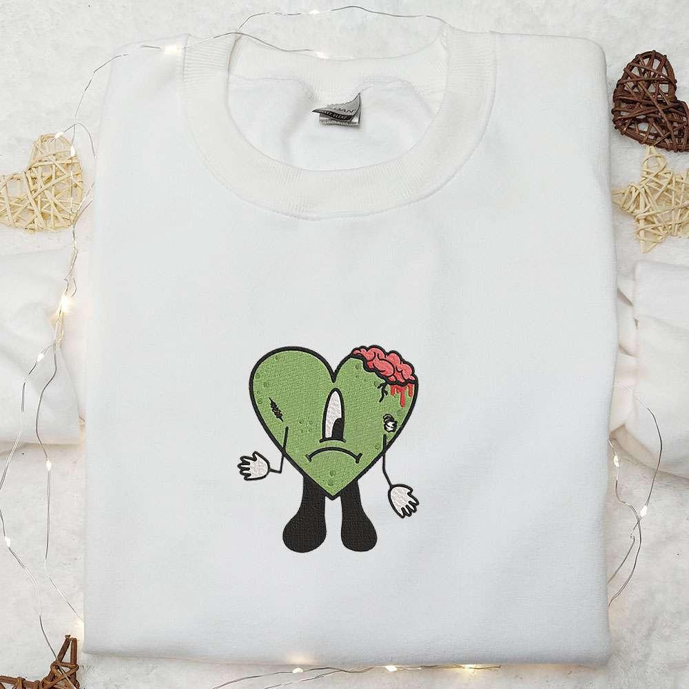 Bad Bunny Broken Brain Embroidered Sweatshirt Halloween Embroirdered Shirt Best Gifts for Family
