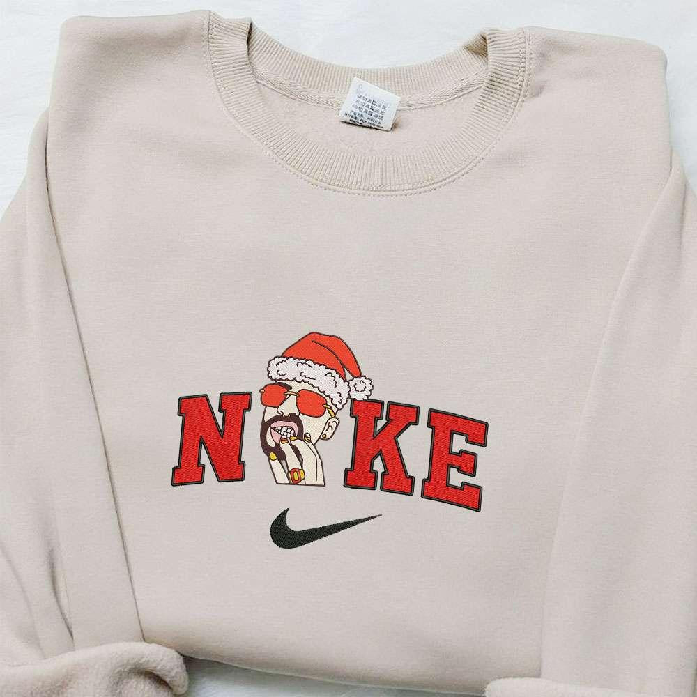 Bad Bunny Celebrity x Nike Christmas Embroidered Sweatshirt Cartoon Christmas Embroidered Shirt Best Christmas Gift Ideas