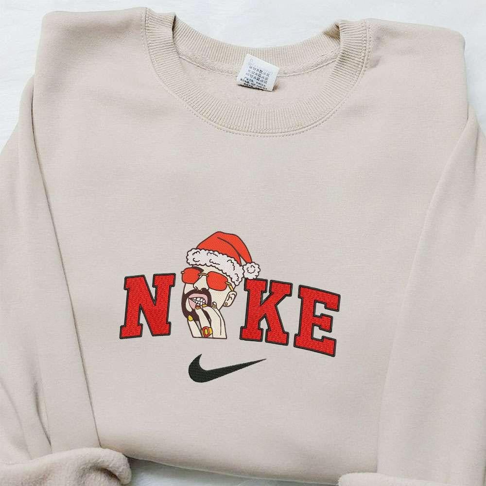 Bad Bunny Celebrity x Nike Christmas Embroidered Sweatshirt Cartoon Christmas Embroidered Shirt Best Christmas Gift Ideas