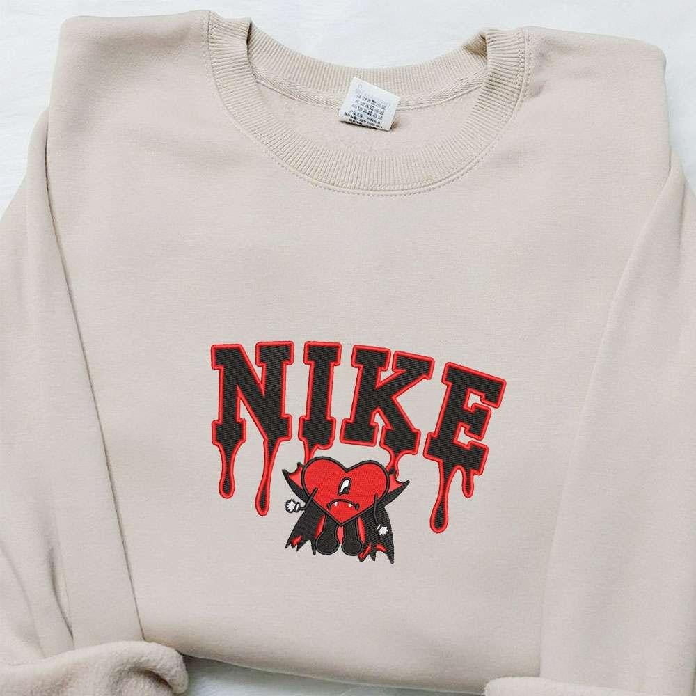 Bad Bunny Dracula x Nike Embroidered Shirt Nike Inspired Embroidered Hoodie Best Gifts For Family